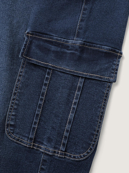 Waist Drawstring Straight-Leg Jeans