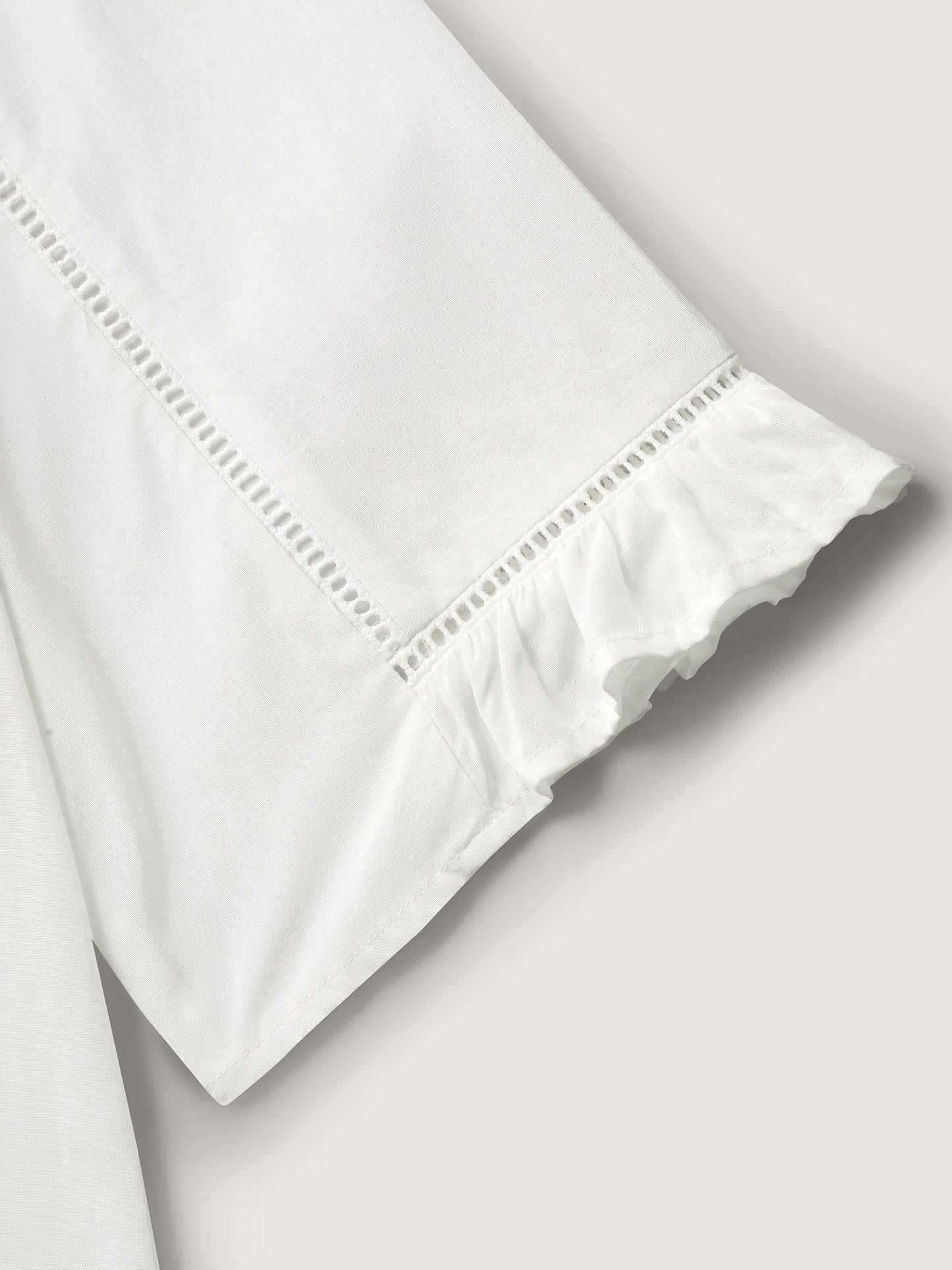 Lace Spliced Button Detail Blouse