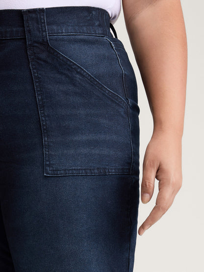 Supersoft Front Pockets Straight-Leg Mid-Rise Jeans