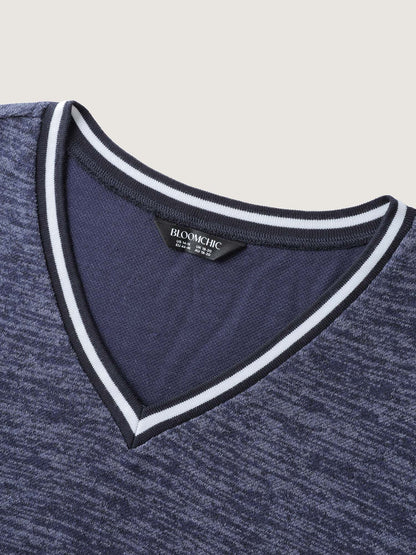 Contrast Hem V-Neck Sweatshirt