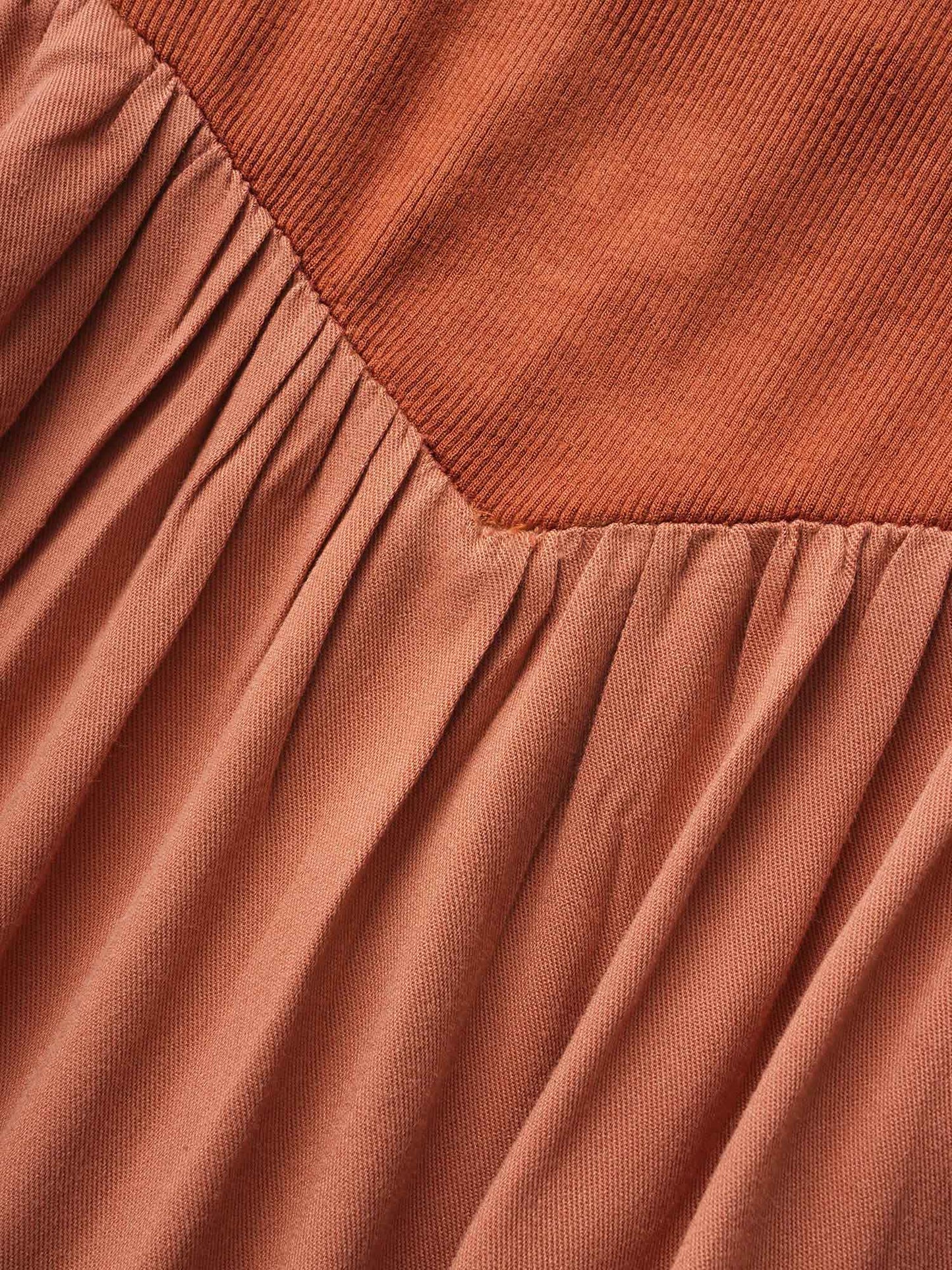 U Neck Patchwork Midi Dress