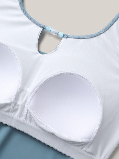 Adjustable Drawstring Keyhole Swim Top
