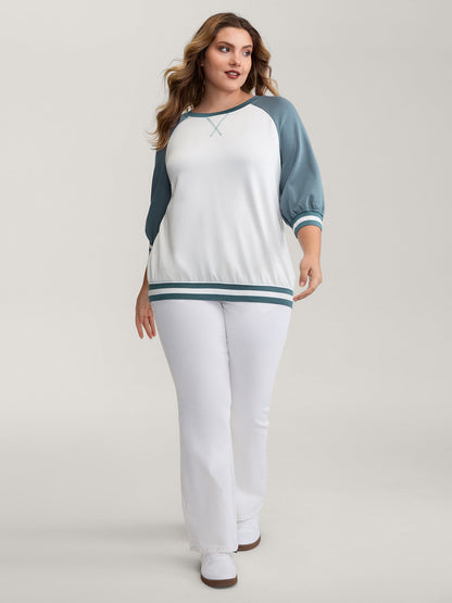 Supersoft Color Contrast Round Neck Sweatshirt