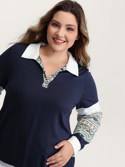 Supersoft Color Contrast Collar Sweatshirt