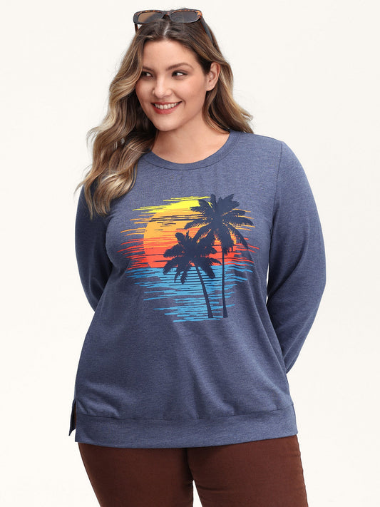 Heather Island Pattern Sweatshirt