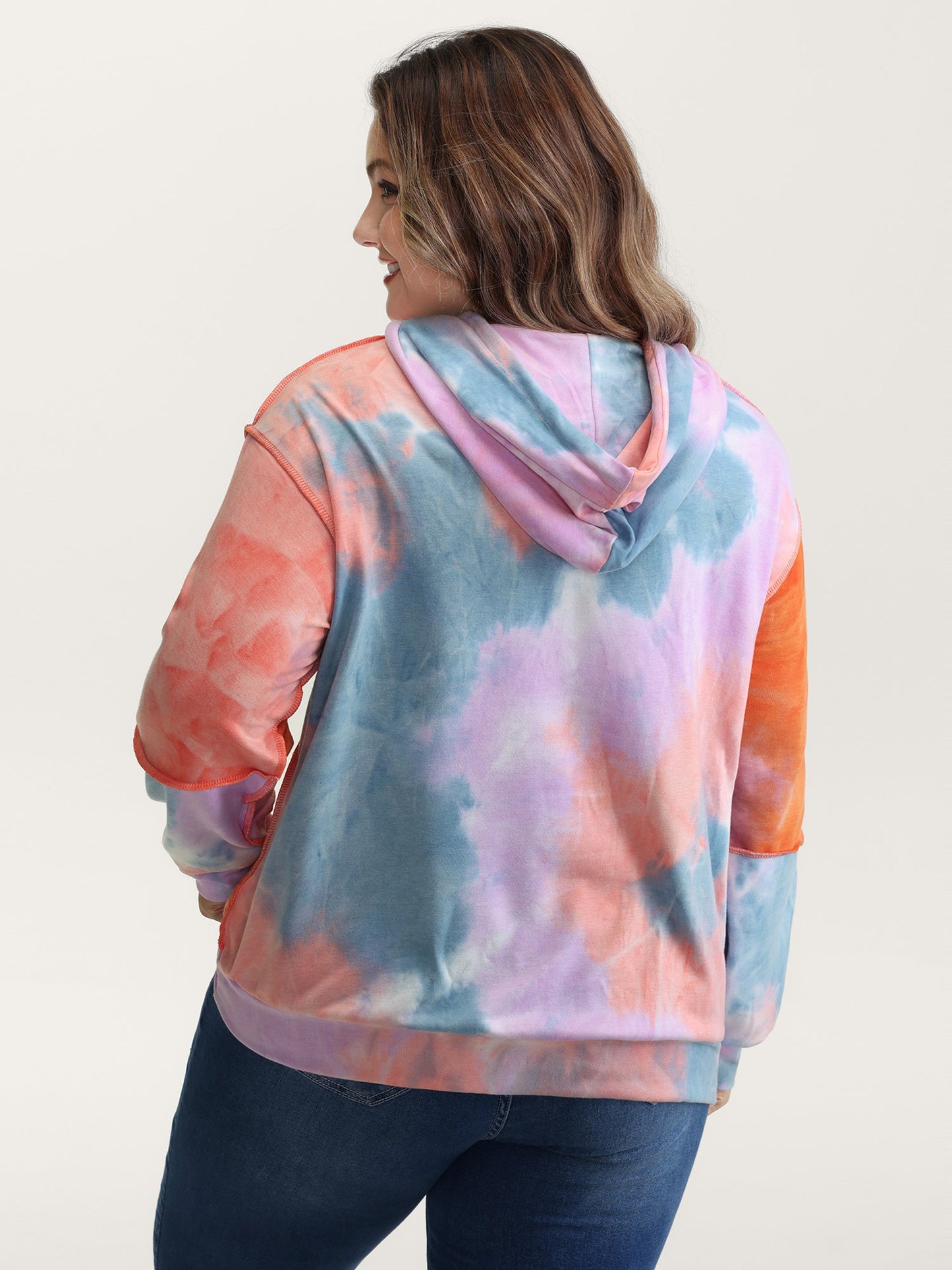 Colorful Relaxed-Fit Pockets Hoodie