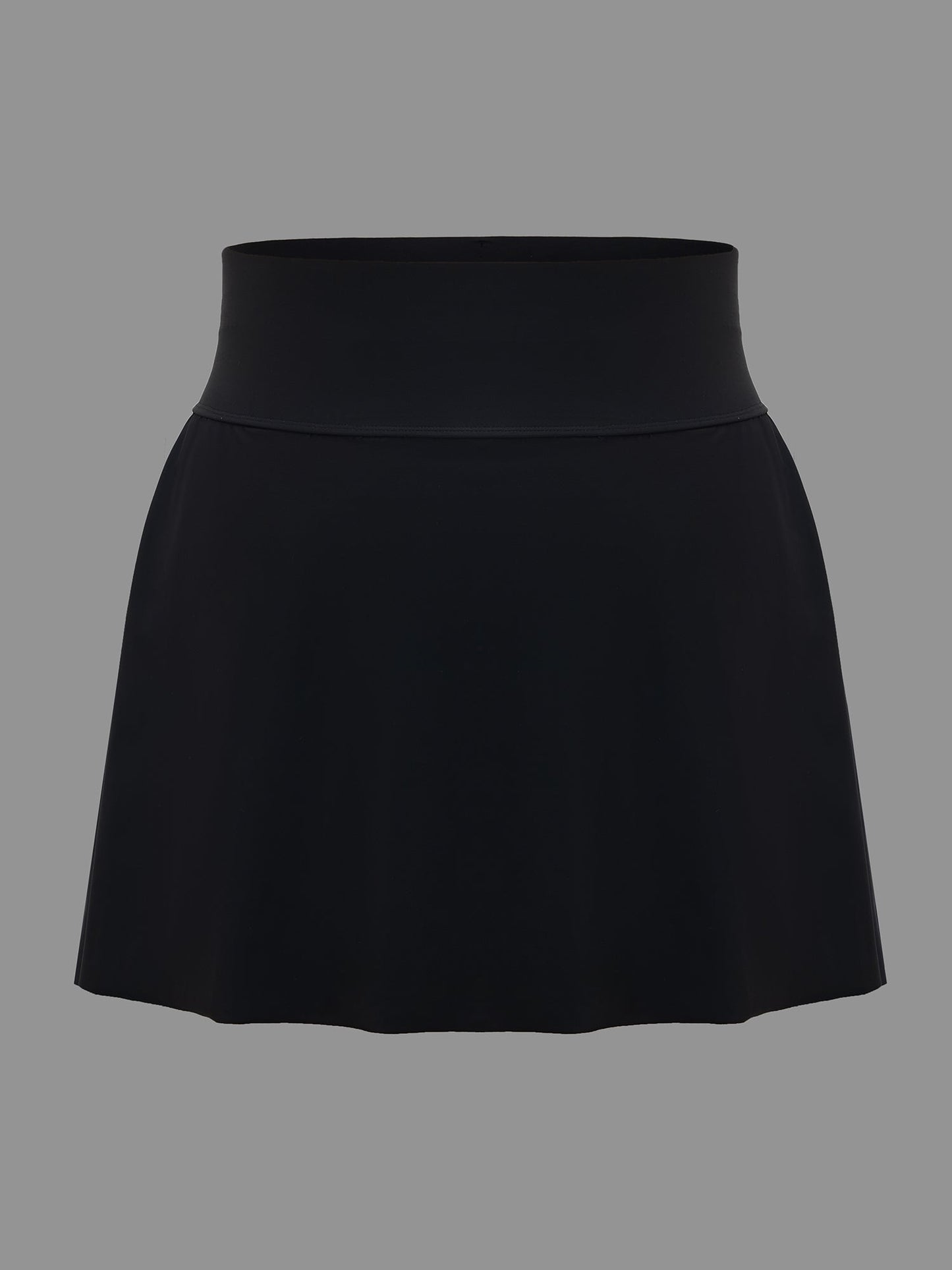 Solid Pocket Flared Swim Skirt