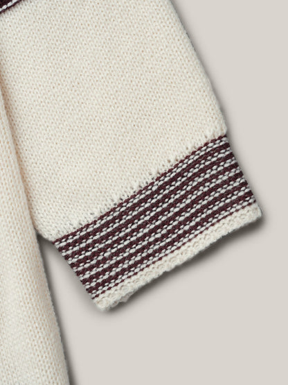 Color-Collision Textured Knit Pullover