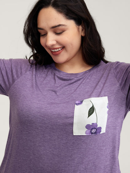 Color Contrast Pockets Loungewear Set