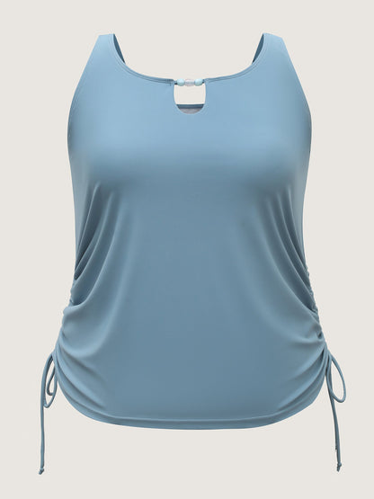 Adjustable Drawstring Keyhole Swim Top