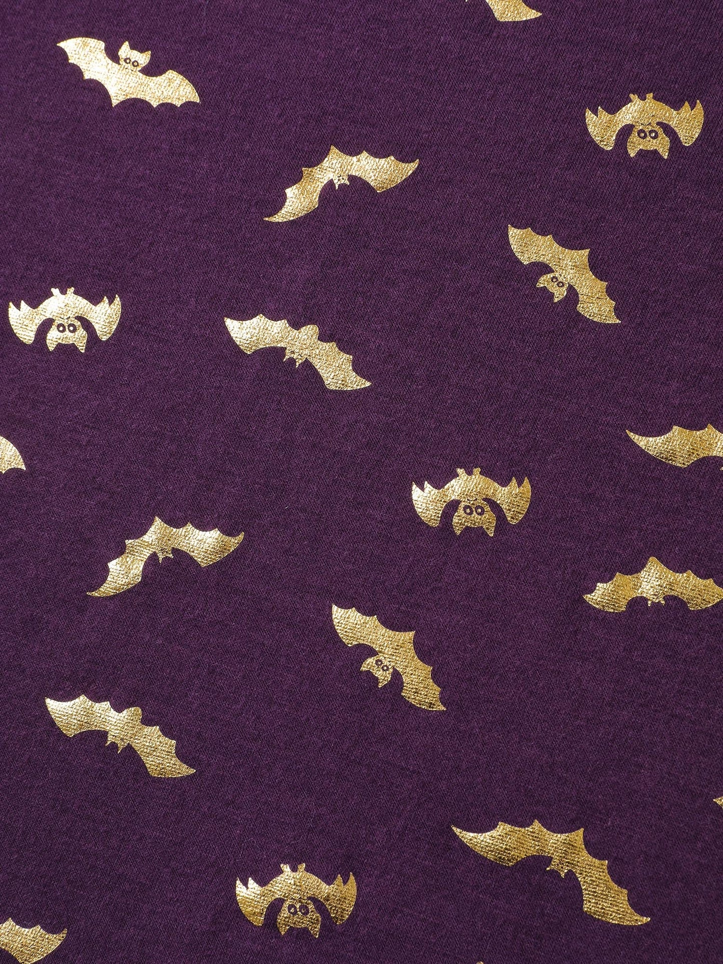 Shimmery Gold Bat Print Crewneck T-Shirt