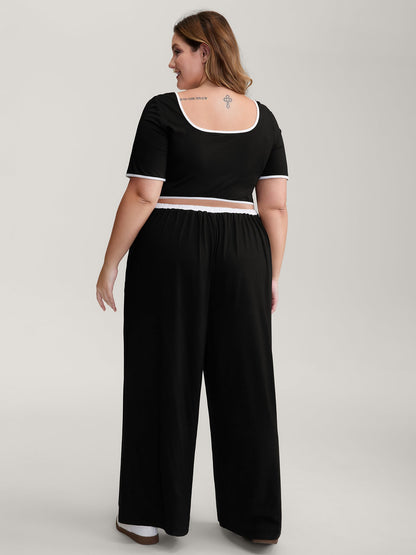 Easy Peezy Square Neckline Contrast Pockets Jumpsuit