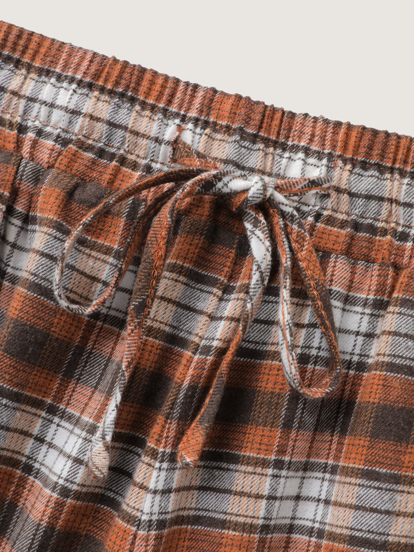 Checkered Print Drawstring Wide-Leg Lounge Pants