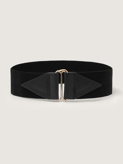 Metal Buckle Stretch Wide Belt