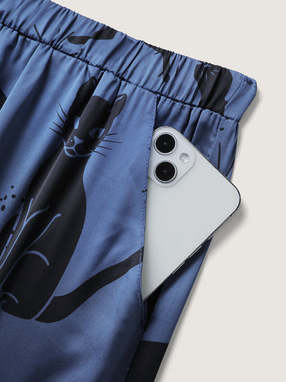 Cats Pockets Stretchy Print Co-ord Set