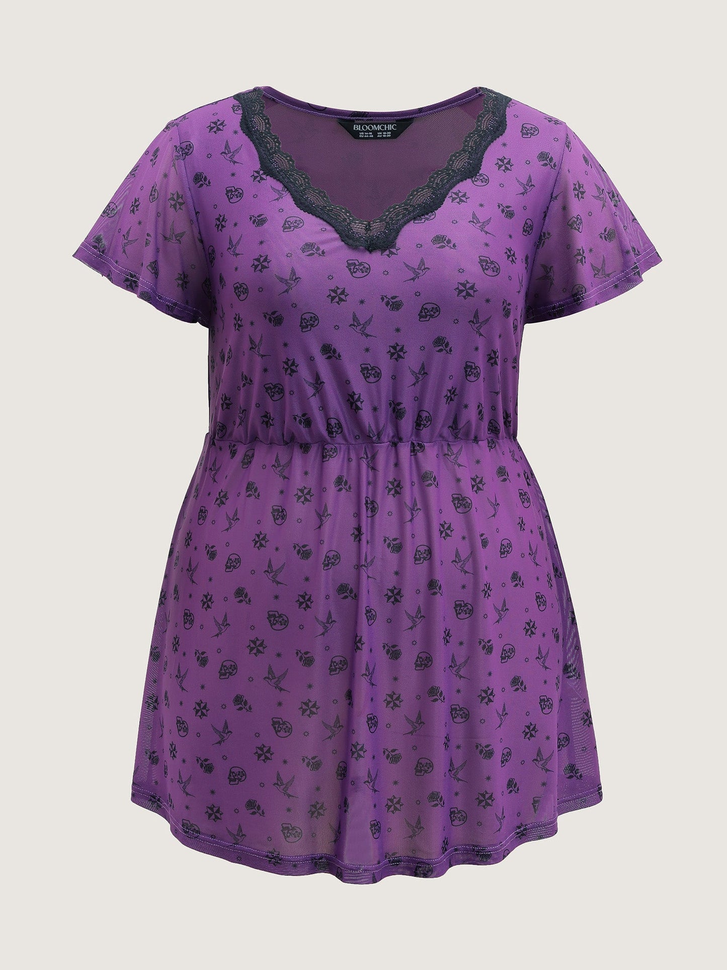 Timeless Halloween Print Stretchy Waist Sleep Dress