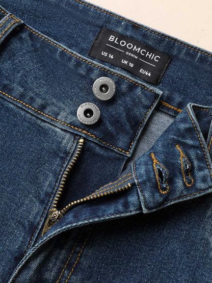 Whiskered Wash Mid-Rise Skinny-Fit Jeans