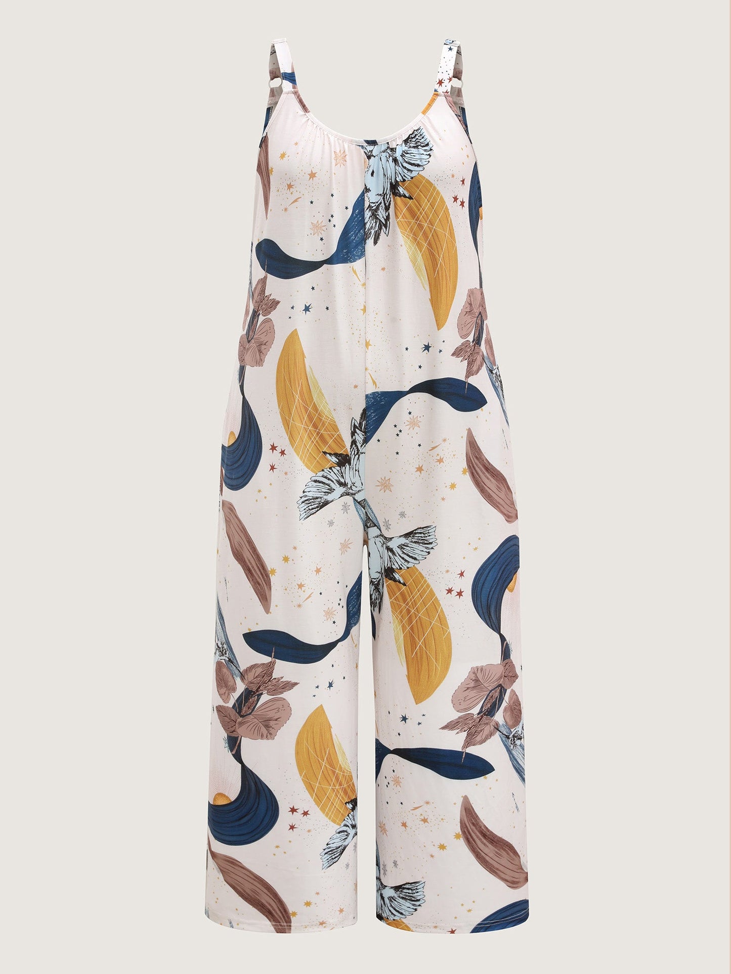 Star And Moon Print Wide-Leg Jumpsuit