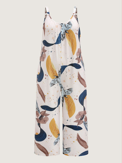 Star And Moon Print Wide-Leg Jumpsuit
