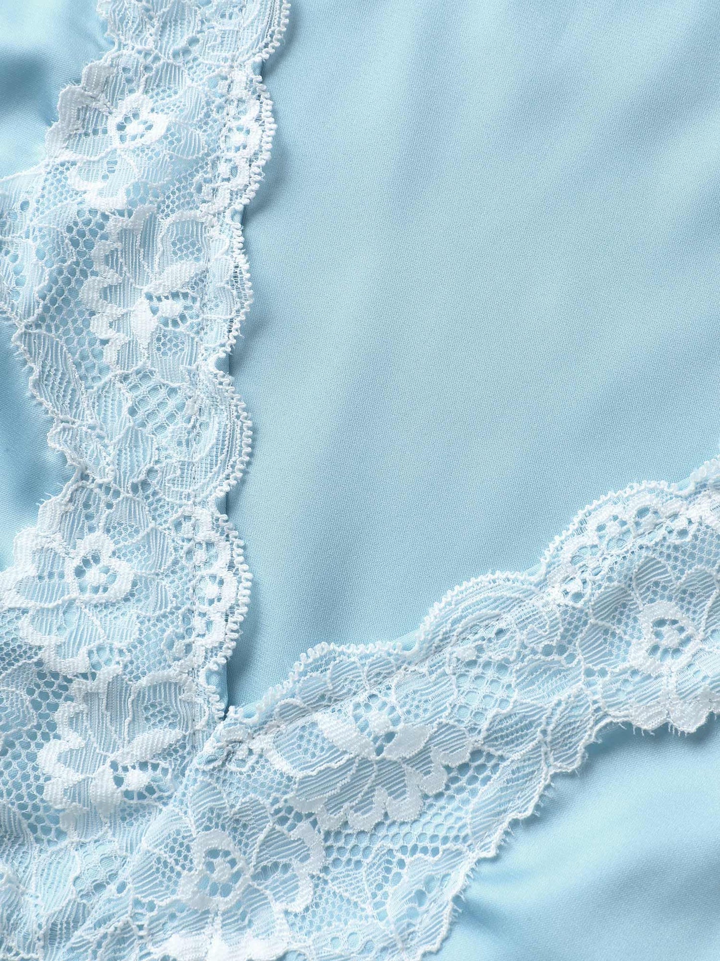 Satin Lace Panel Elastic Waist Sleep Dress