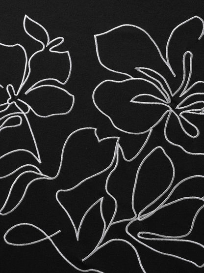 Floral Embroidery Relaxed Fit Sweatshirt