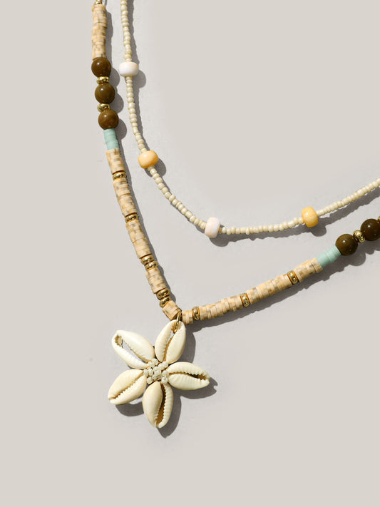 Starfish Beaded Layered Necklace