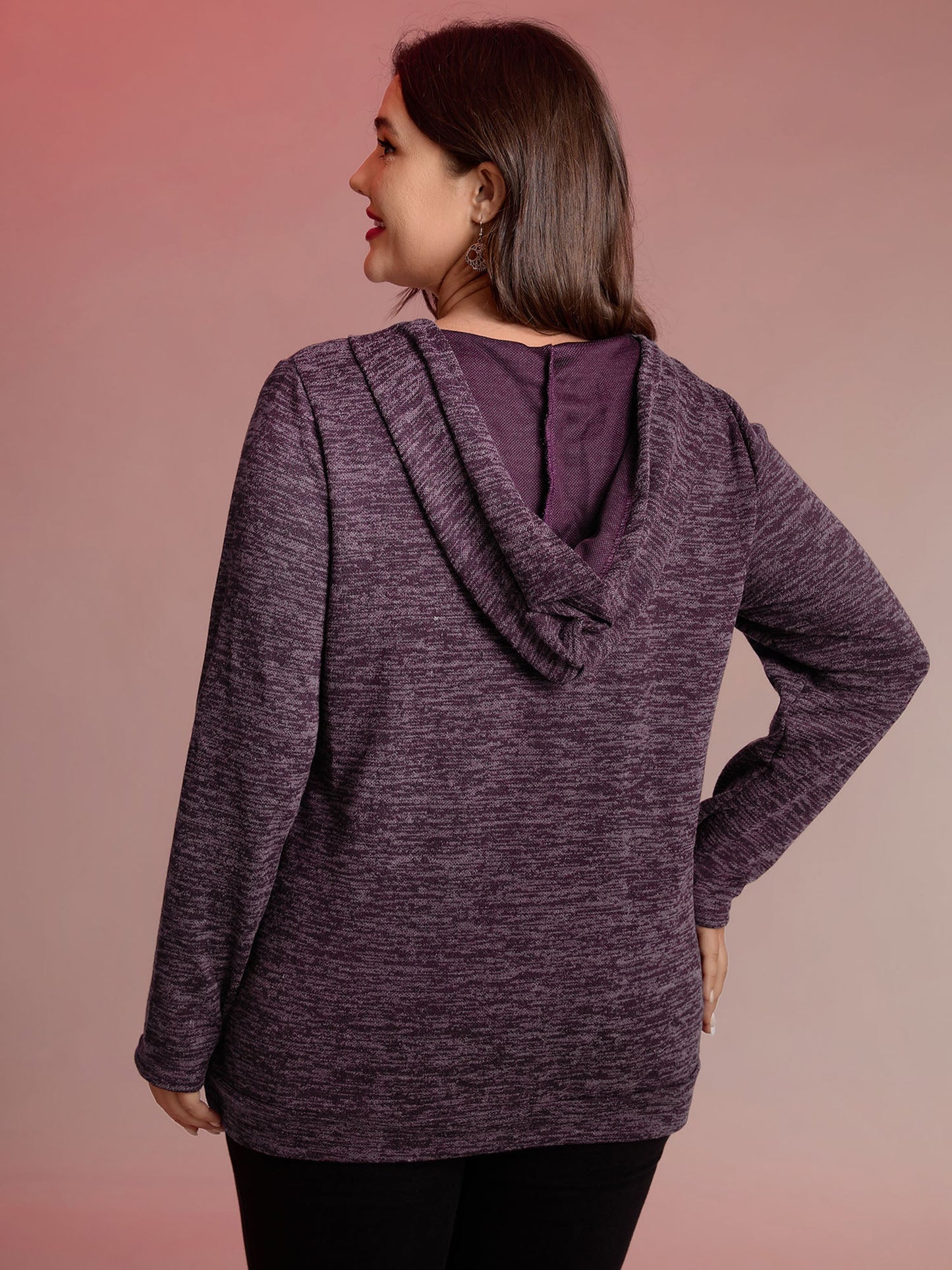 Heather Neck Cross-Tie Hoodie
