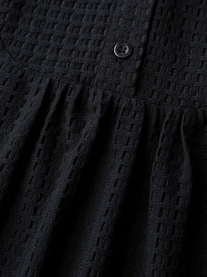 Textured Button Placket Knit Top