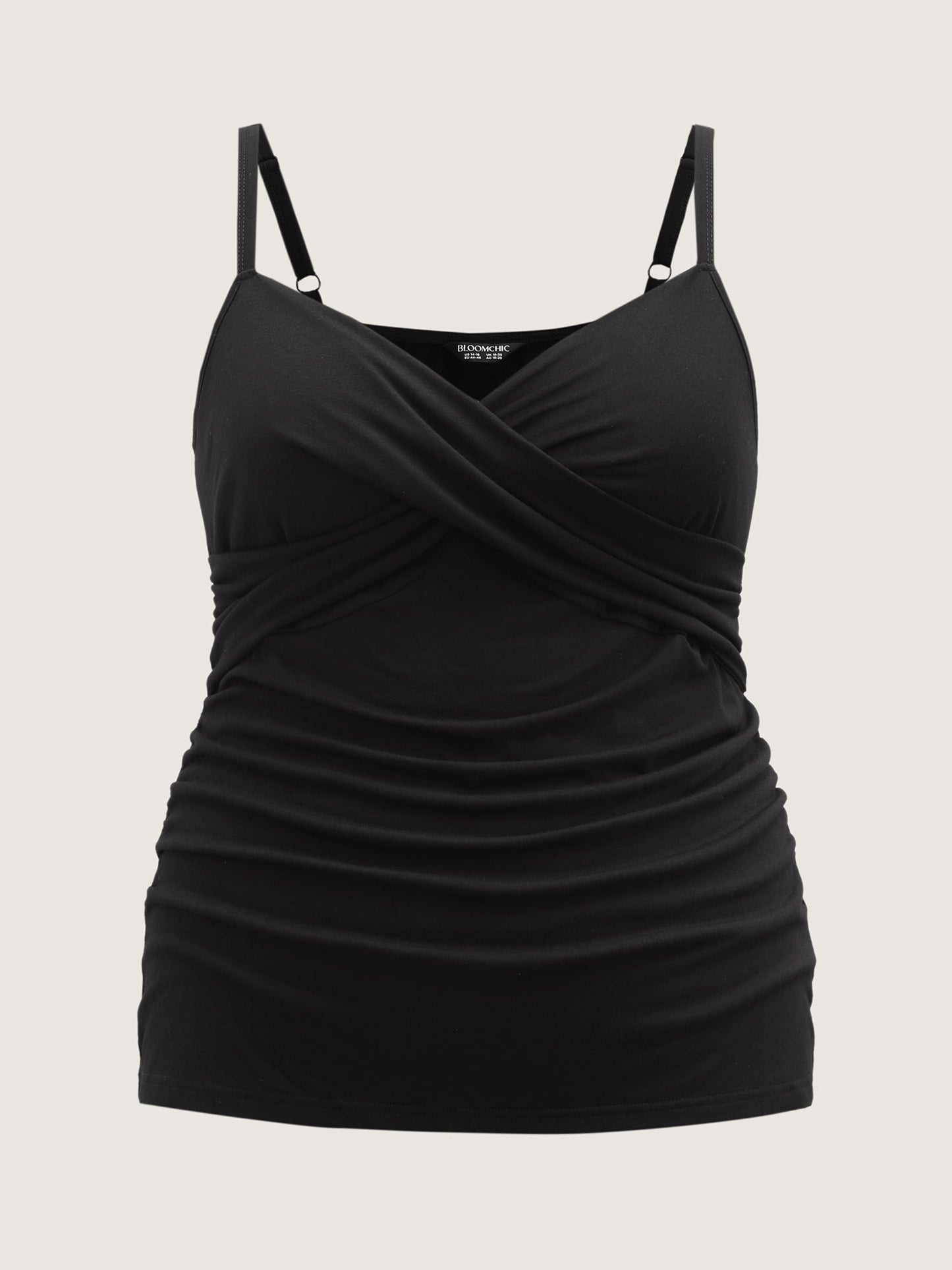 Stretchy Cross-Over Pleats Tank Top