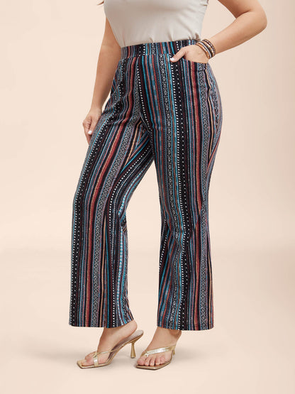 Floral Pattern Midi-Rise Bootcut Legging