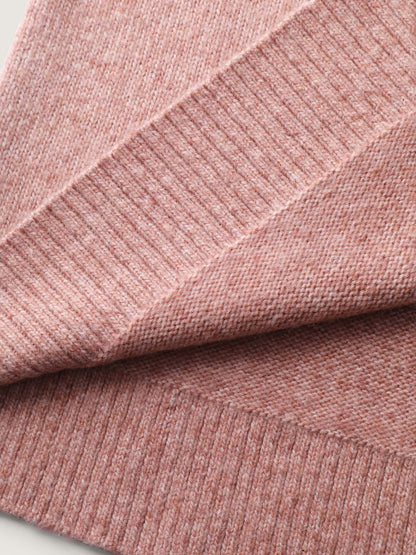 Heather Ribbed Hem Solid Pullover