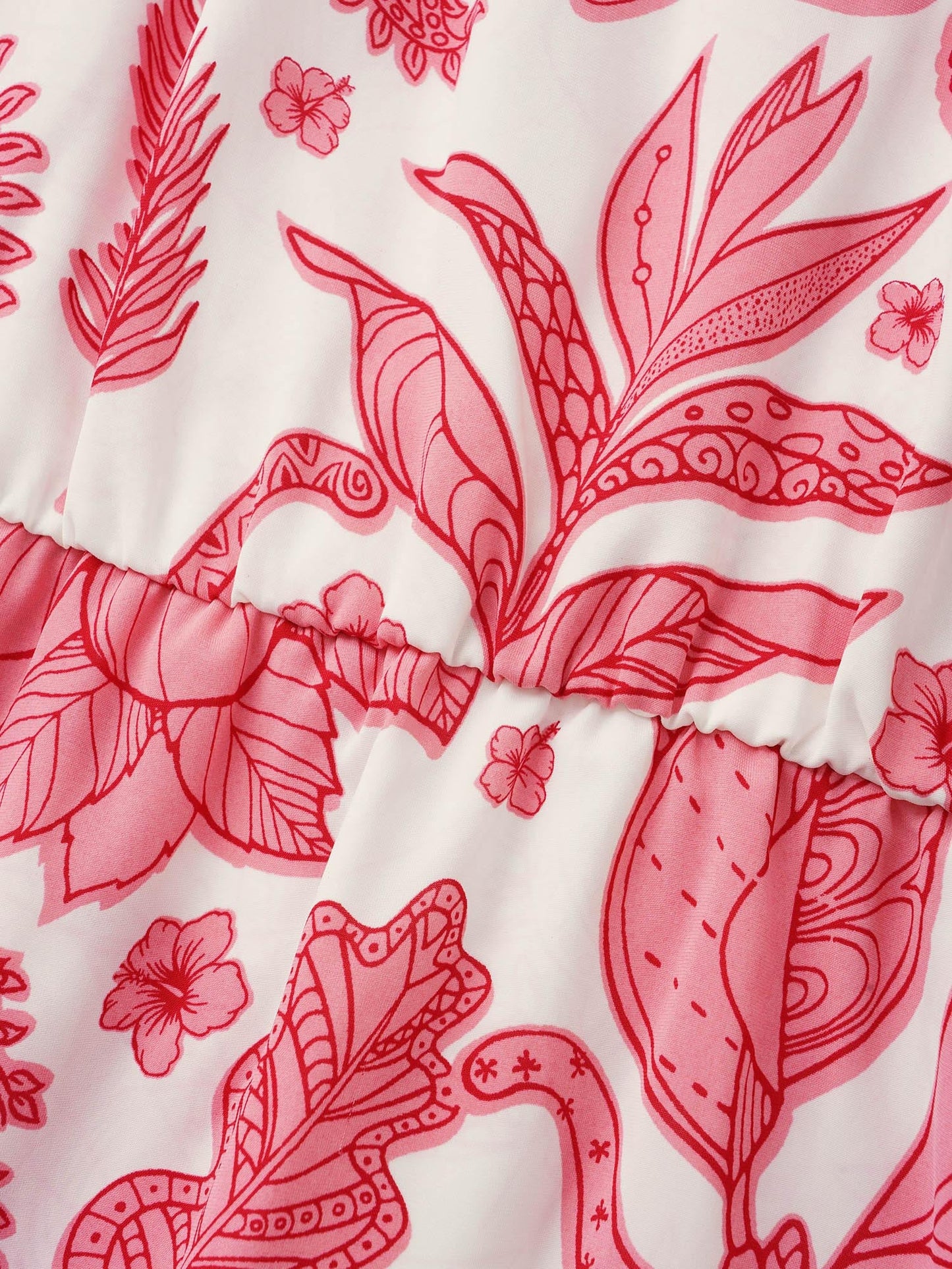 Overlap Collar Boho Print Patchwork Dress