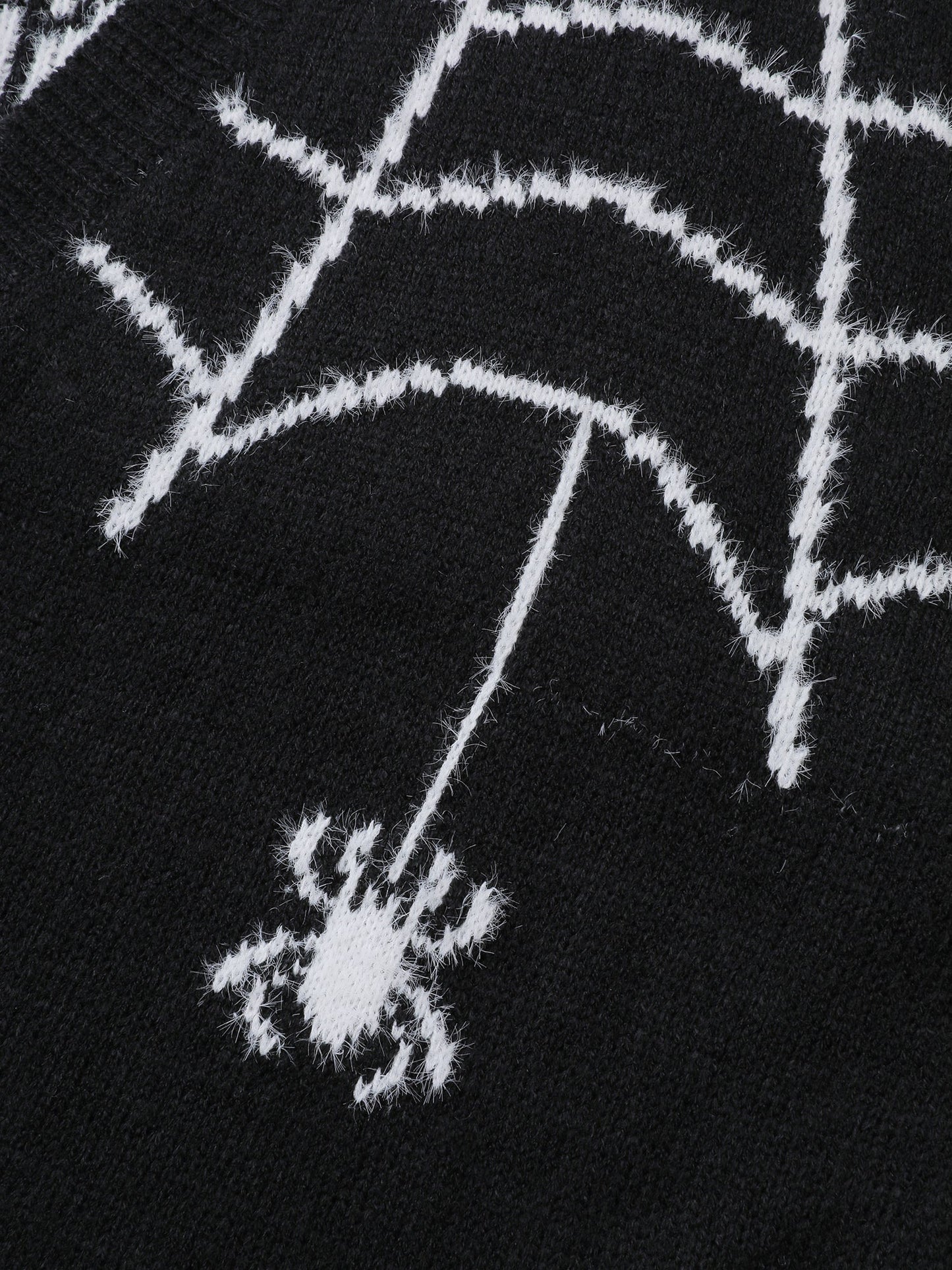 Spiderweb Jacquard Pockets Button Knit Cardigan