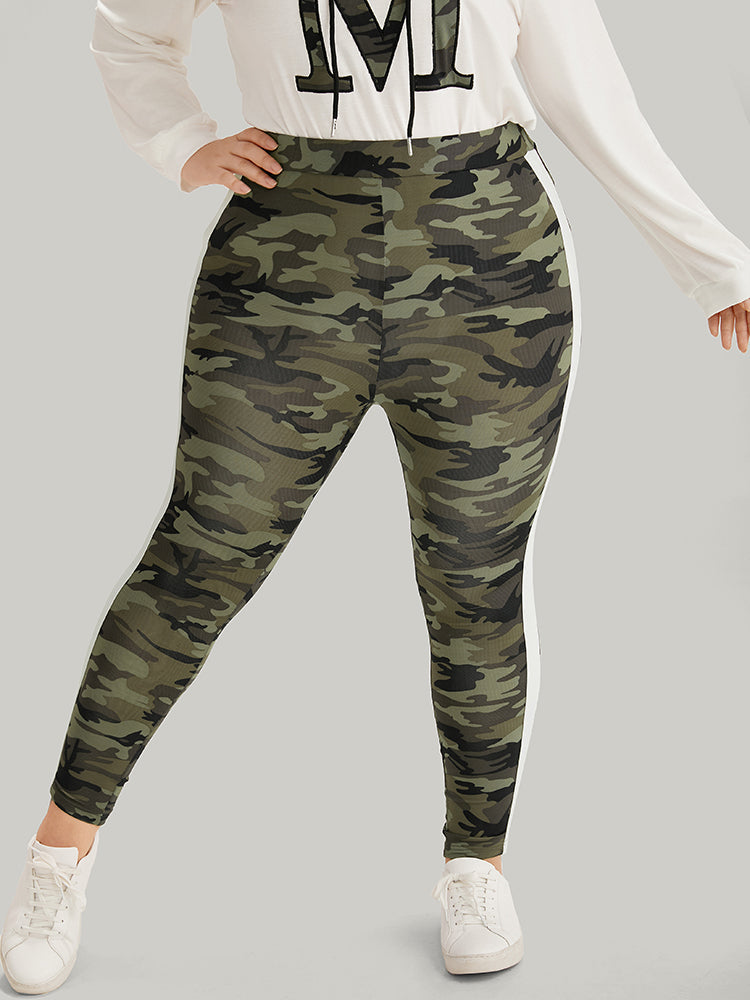 Camo Patchwork Contrast Pants
