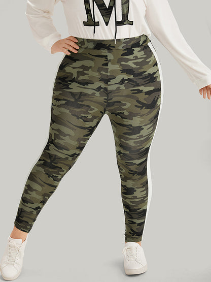 Camo Patchwork Contrast Pants