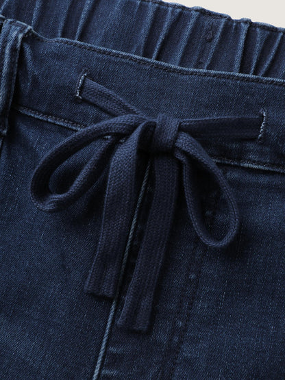 Supersoft Elastic Waist Drawstring Bootcut Jeans