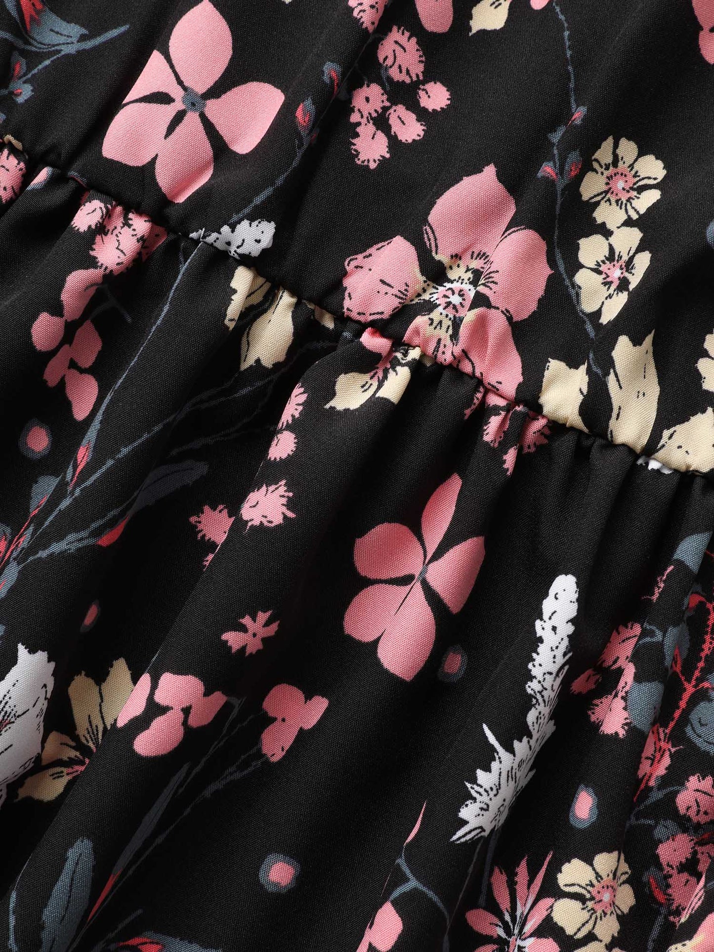 Floral Halter Neck Ruffle Hem Dress