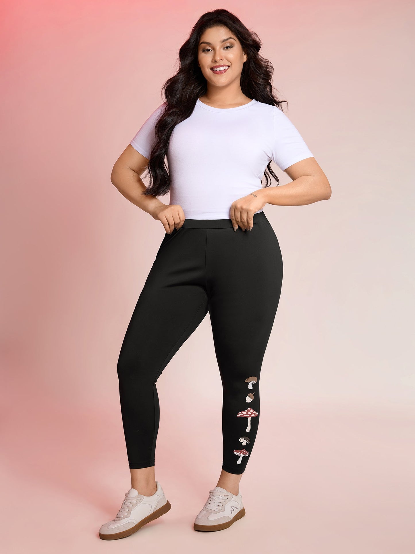 Mushroom Print Skinny-Fit Leggings