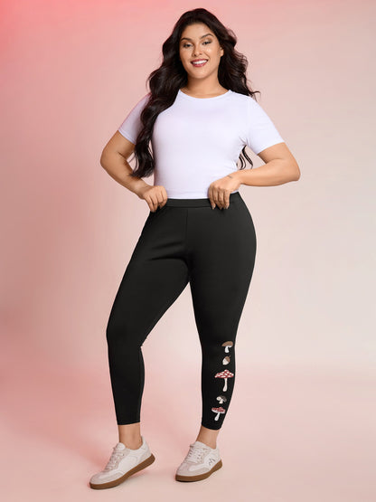 Mushroom Print Skinny-Fit Leggings