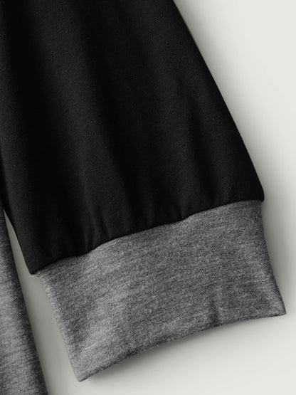 Heather Stretchy Colorblock Long Hoodie
