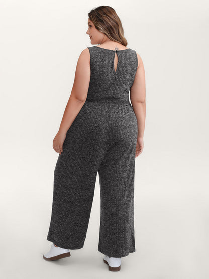 Heather Stretchy Waistband Ruched Jumpsuit