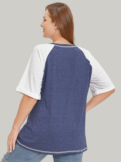 Supersoft Essentials Two Tone Stitch Roll Raglan Sleeve T-shirt