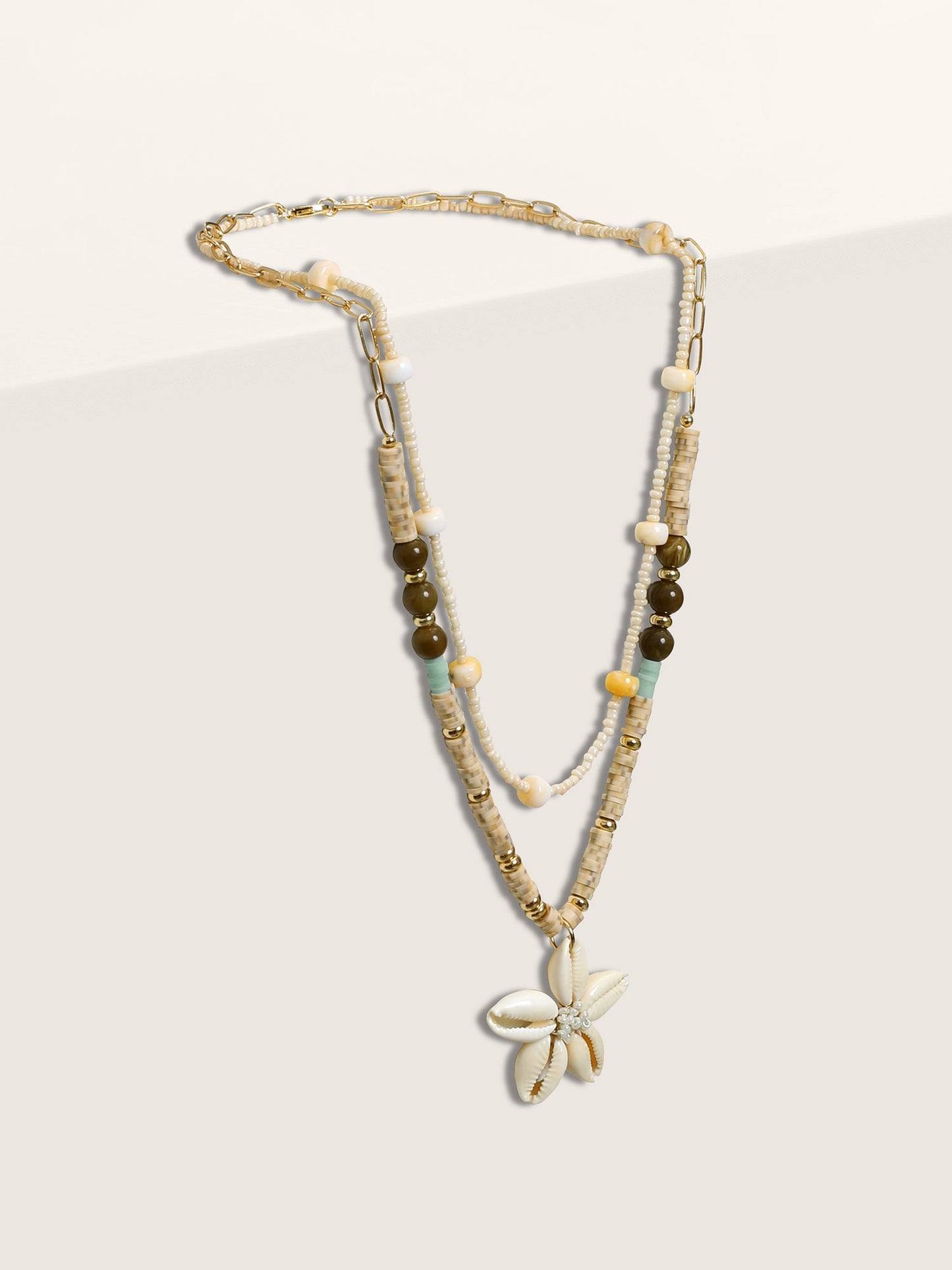 Starfish Beaded Layered Necklace