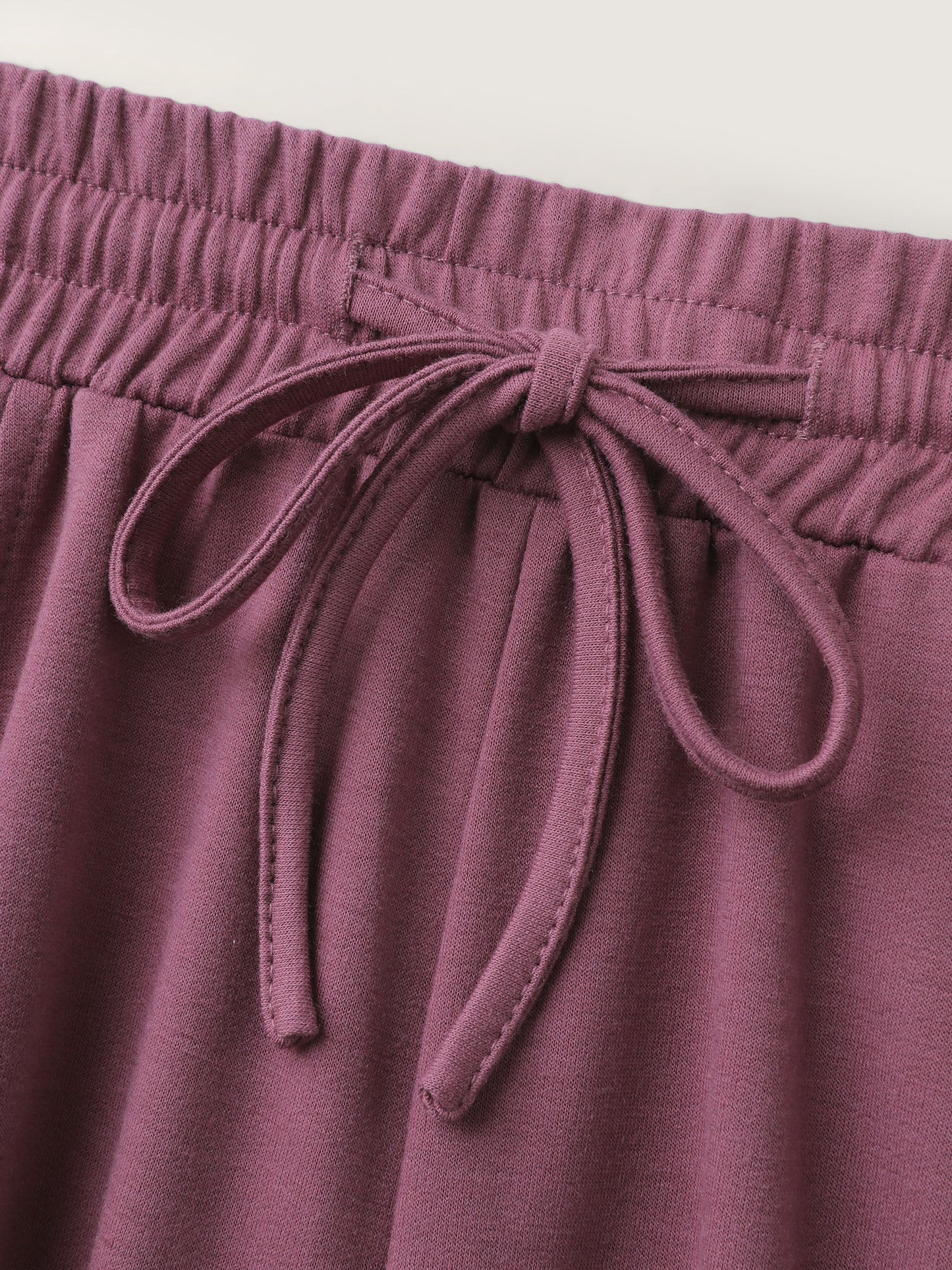 Applique Embroidery Drawstring Wide-Leg Pants