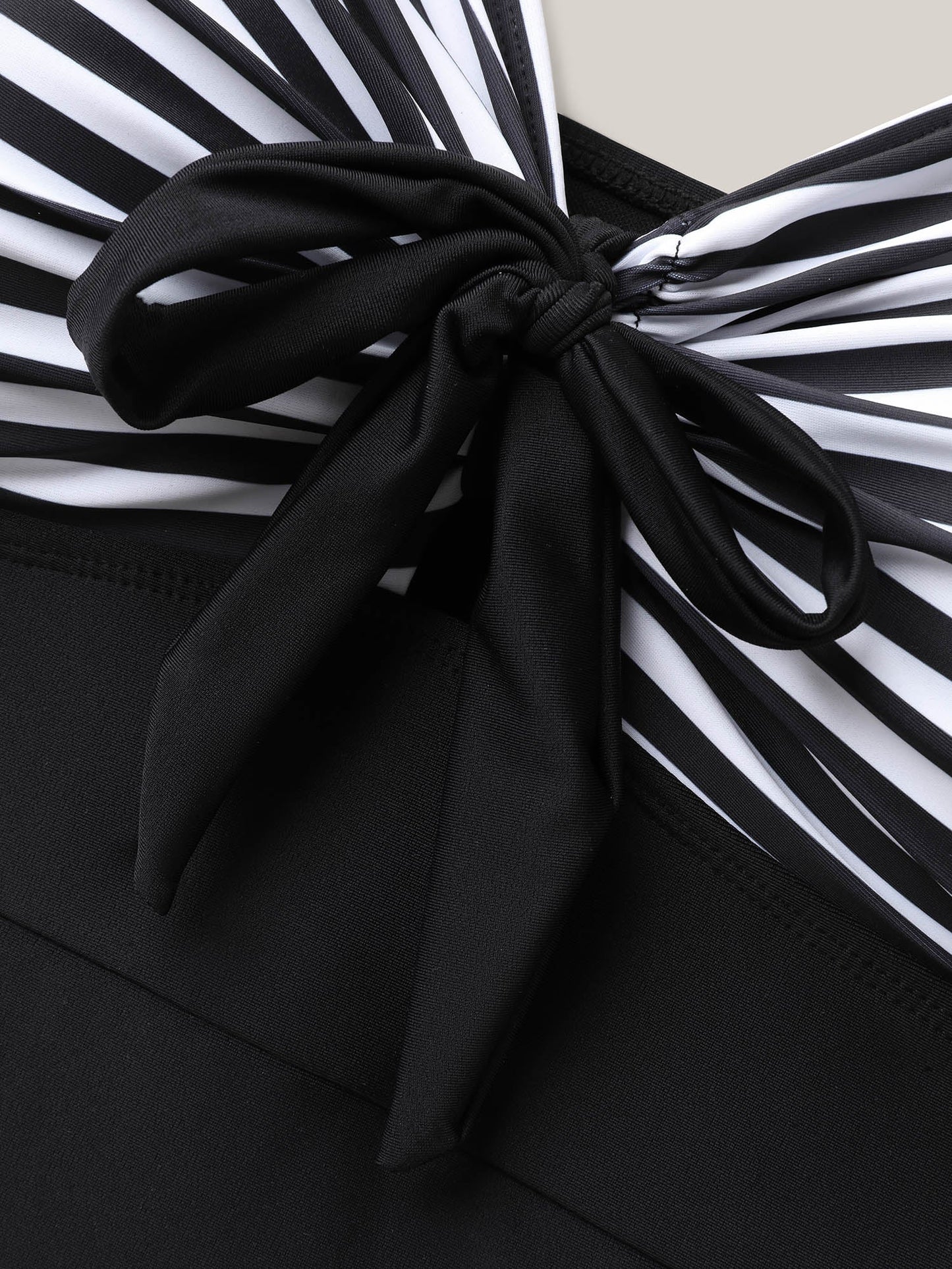 Striped Adjustable Bust-Tie One-Piece Swimsuit