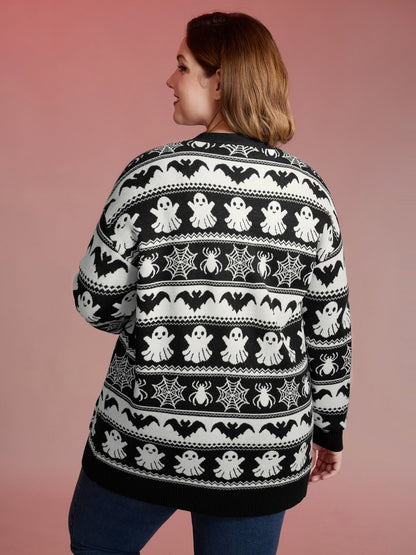 Halloween Elements Jacquard Knit Cardigan