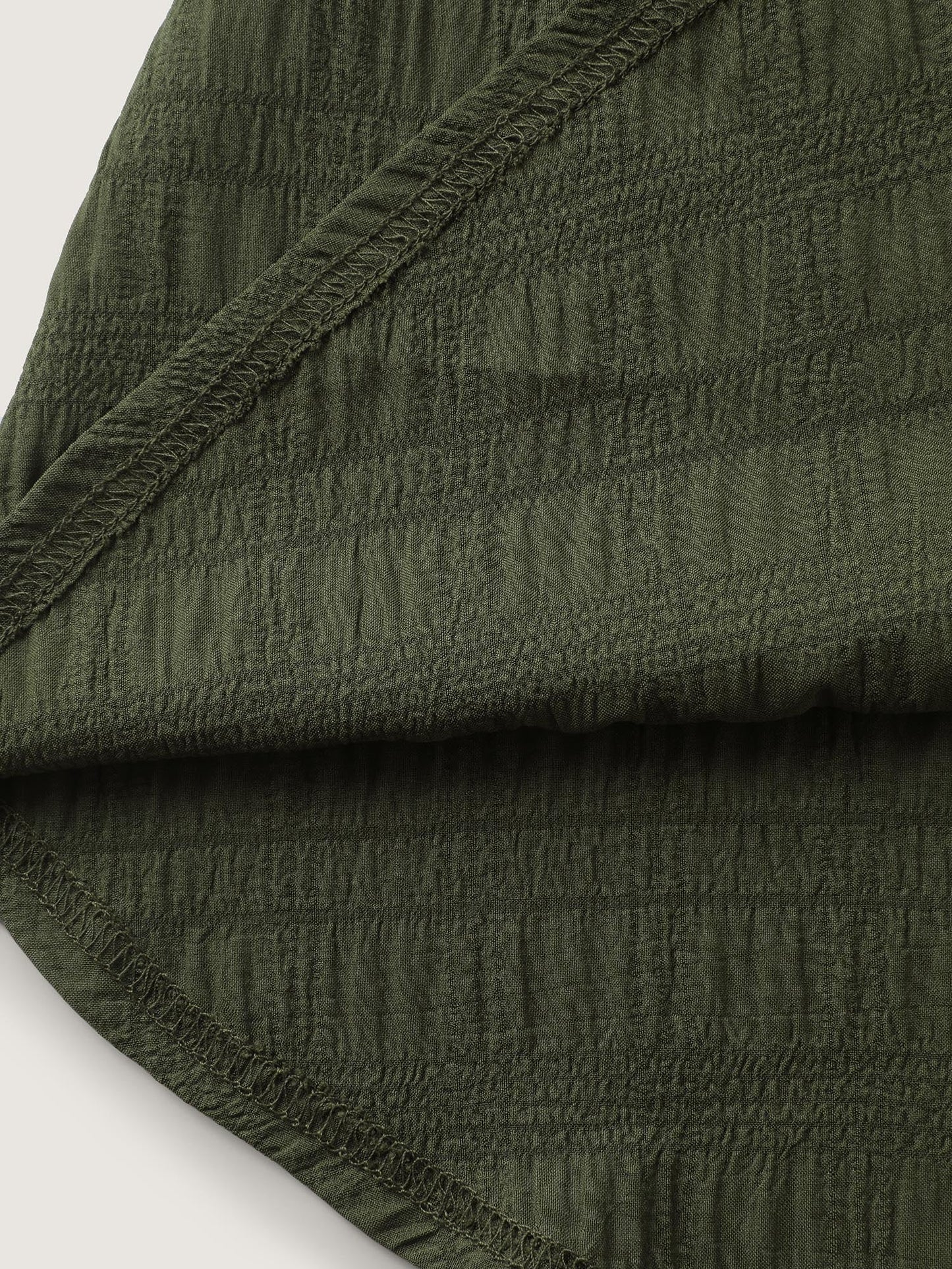 Textured Tab Sleeve Waist Drawstring Blouse