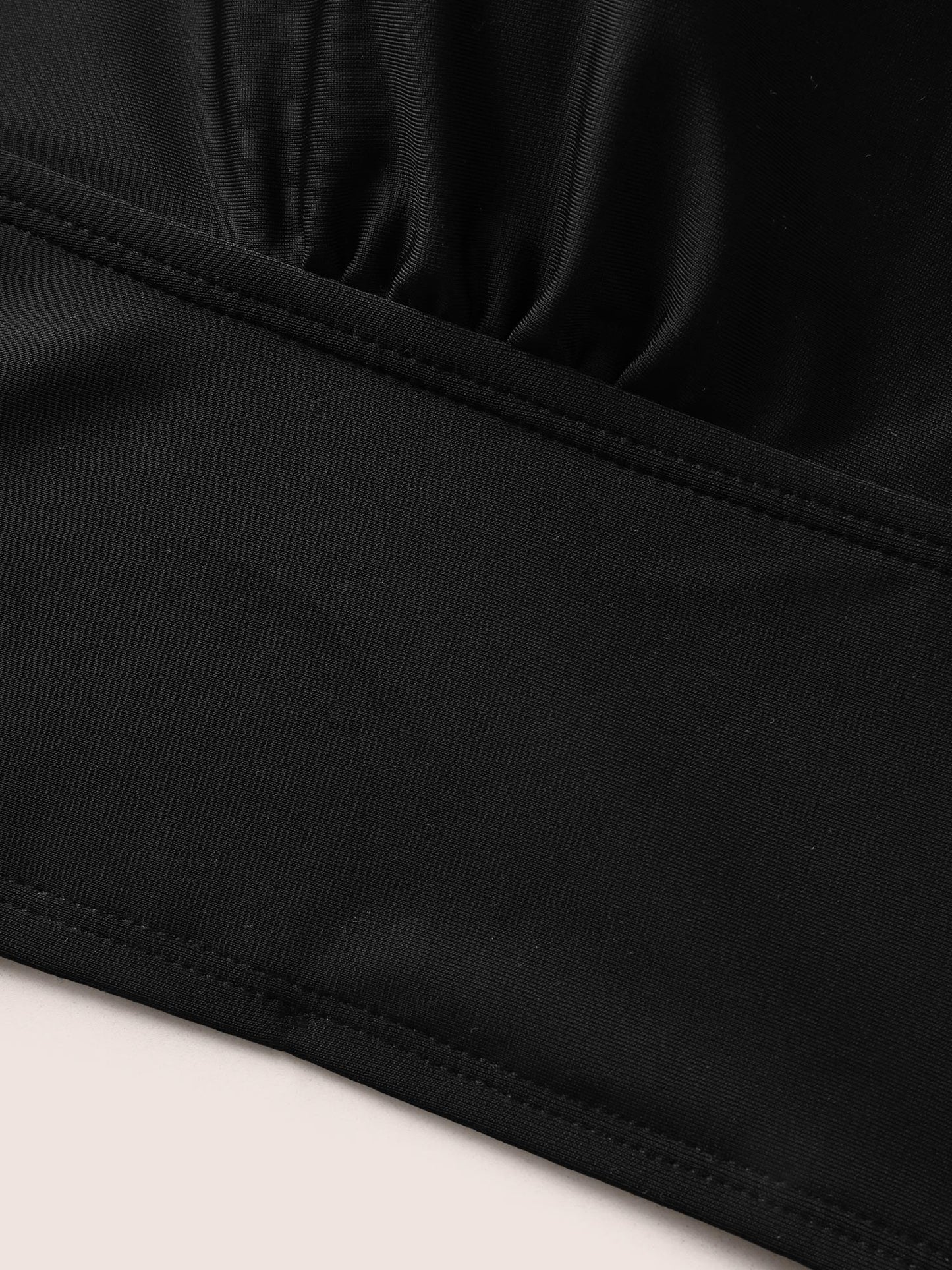 Solid Square Neck Adjustable Straps Swim Top