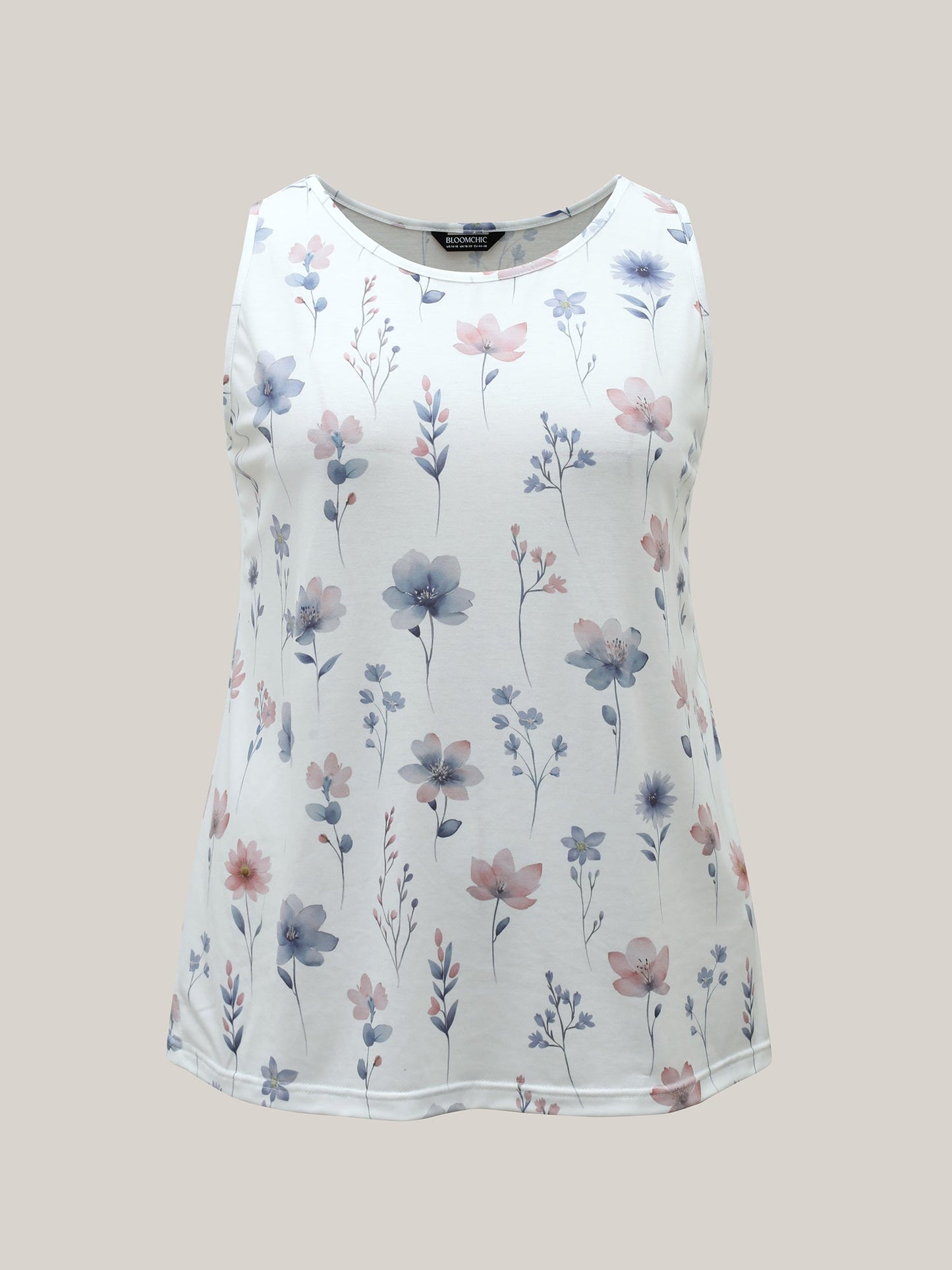 Stretchy Floral Print Fitted Vest