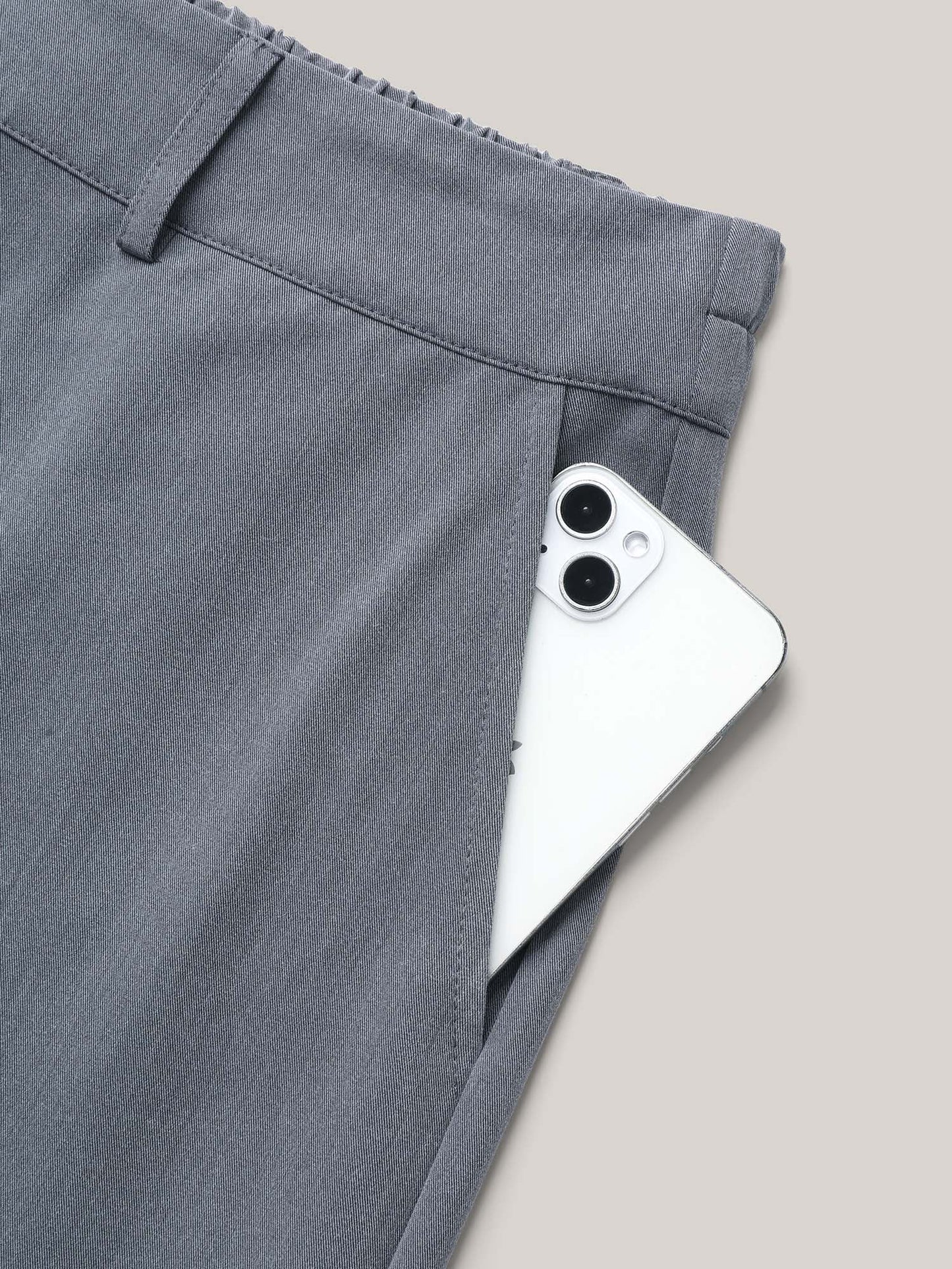 Heathered Stretchy Waist Wide-Leg Pants